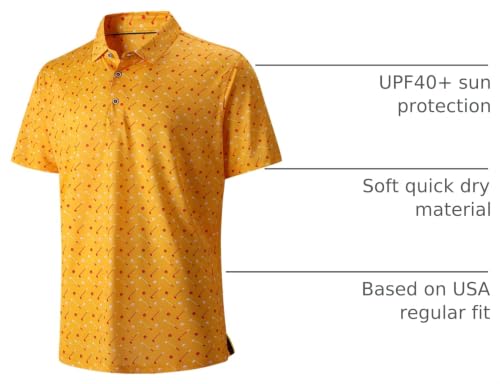 Image of Damipow Premium Golf Shirts for Men Dry Fit Performance Polo Short Sleeve Collared Shirt