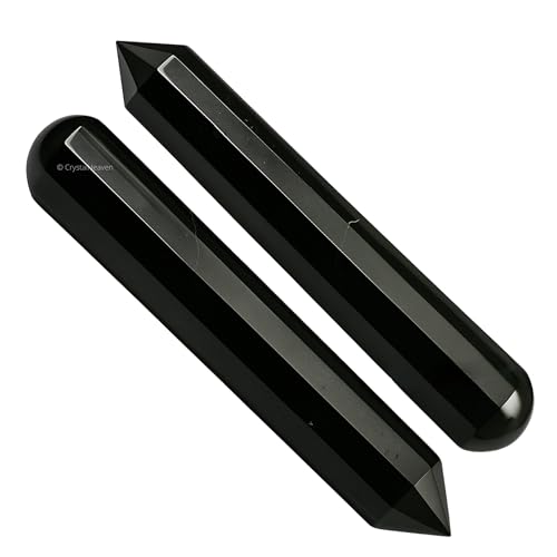 Image of Black Tourmaline Crystal Wand - Pointed Crystal Wand for Energy Healing, Chakra Balancing, Meditation and Home Decor - Crystals and Healing Stones for Gift