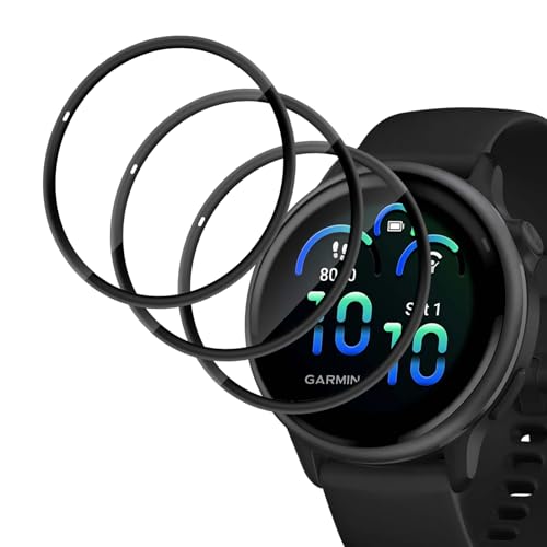 HidWee 3 Piezas Compatible con Garmin Vivoactive 6 Protector de Pantalla, HD Protector Película de Flexible de TPU, Anti-Burbujas Anti-arañazo Protectora [3D Cobertura Completa]