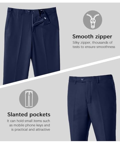 Men's 2 Piece Slim Fit Suit Set Two Button Blazer Jacket Vest Pants Tuxedo Set for Wedding and Business3