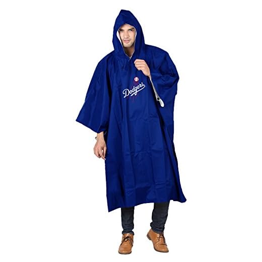 Officially Licensed MLB Los Angeles Dodgers Deluxe Poncho, 44” x 49” (One size fits all)