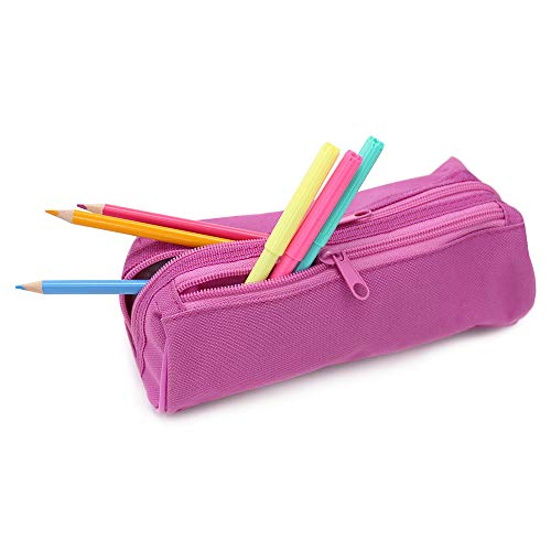 Fashion Stationery Pink Pencil Case for Teenagers High Secondary School Boys Kids Students and Girls Large 2 Compartment Pencil Cases - Image 3