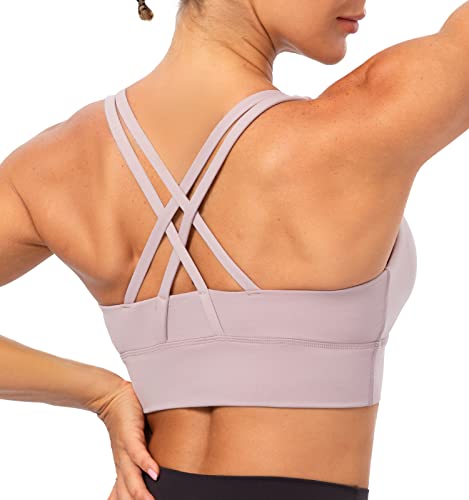 Lavento Women's Strappy Sports Bra Medium Support Workout Training Top