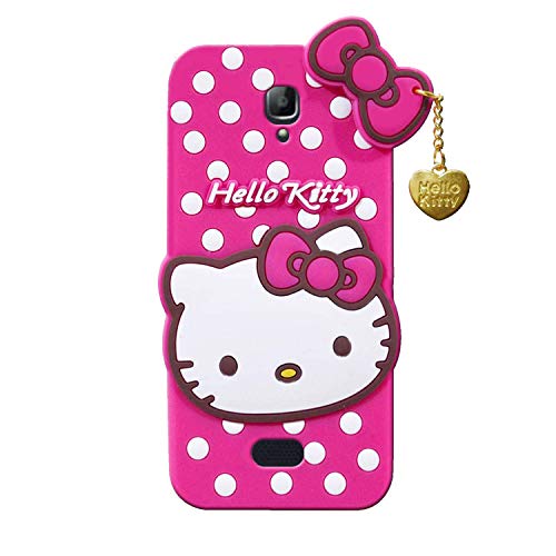 Image of Unirock Hello Kitty Back Case Cover for Oppo NEO 5 | 3D Cute Hello Kitty Case |Soft Silicone Rubber Back Cover with Pendant Kitty Cover for Oppo NEO 5 (Pink)