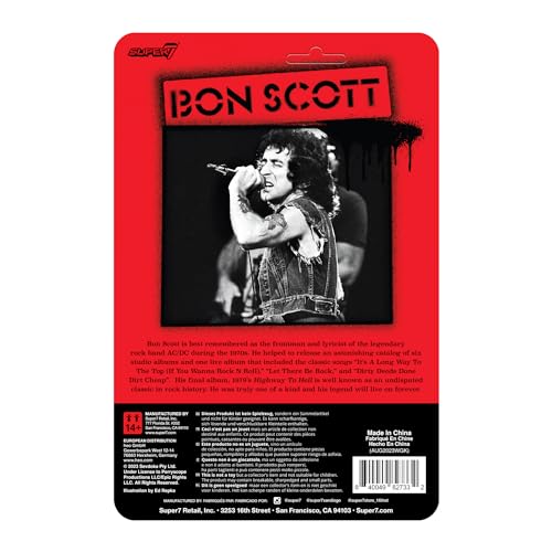 Figura Bon Scott de Super 7 ReAction Figure coleccionable de 9,5 cm 3
