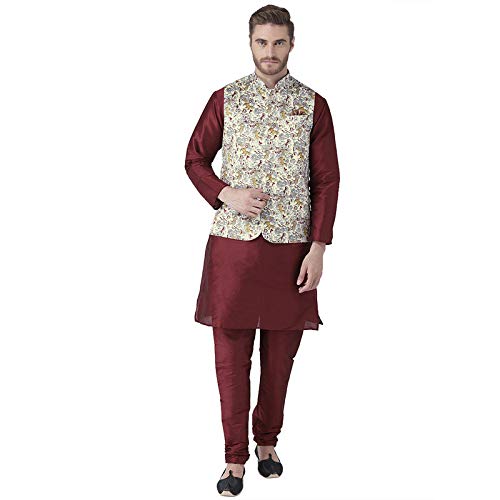 Image of hangup 3pc Kurta Pajama Basket 3PC 53AMahroon-KPW 40