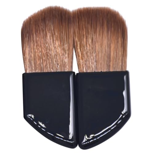 Beatifufu 2piezas Brochas Maquillaje Base Portátiles Mini Pinceles Para Rubor y Fundación Cerdas Suaves Para Maquillaje Facial y Viaje