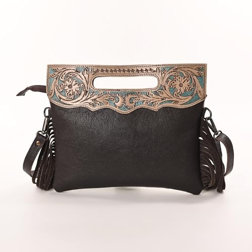 Bolso cruzado de cuero natural para mujer Merbaa miniatura 5