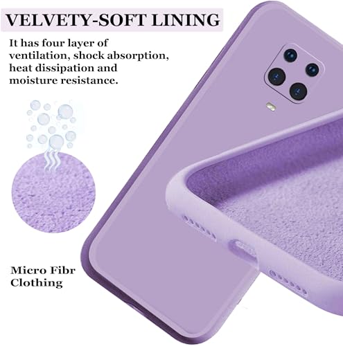 Image of A rtistque Liquid TPU Silicone Shockproof Flexible with Camera Protection Soft Back Cover Case for Mi Redmi Note 9 Pro /Note 9 Pro Max /Note 10 Lite /Poco M2 Pro - Purple