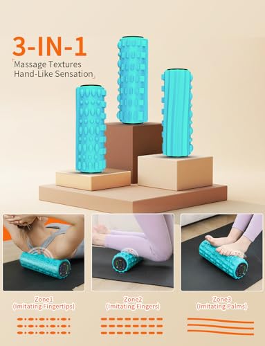 Vibrating Foam Roller, Electric Back Muscle Masage Roller for Muscles Deep Tissue, 5-Level Vibration Exercise Roller with Carry Bag, Rechargeable Battery(Black) - Image 5