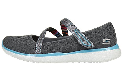Skechers Girls' Micorburst One Up Shoes Charcoal/Blue - 86914L/CCBL2
