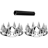 33mm Chrome Front Axle Wheel Cover Set for Semi Trucks ABS Plastic Wheel Hub Caps with Screw-On Lug Nut Covers 2 Front Axle Wheel Hubcaps (Spiked)