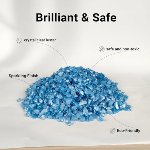 Image of 15 OZ Dark Blue Crushed Glass Sand Broken Pieces for Resin Art,Crafts | Fairy Garden Rocks Stone,Beach Theme Decor,Vase Fillers,Candle Holder Decorations