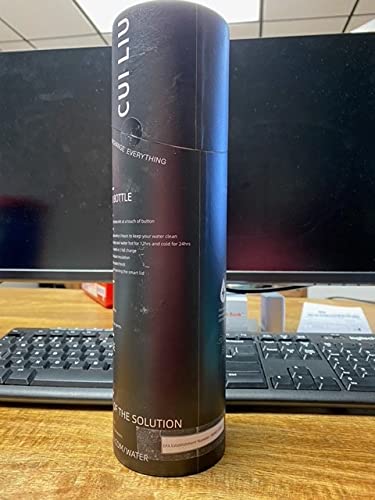 Cui Liu Self-Cleaning Uv Water Bottle - 20Oz Insulated Stainless Steel - Leakproof Rechargeable & Reusable Purifying Bottle - Sterilization & Travel-Friendly - (Black) #TOP7