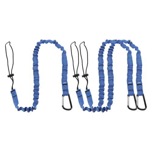 Image of MECCANIXITY Retractable Tool Lanyard 3.6ft with Single Aluminum Buckle and Adjustable Loop End, Maximum Weight Limit 10KG / 22lb, Safety Fall Protection Tools Leash, Blue 3 Pack