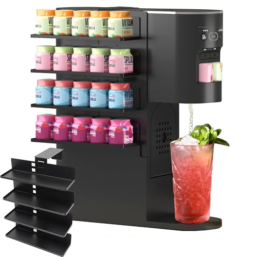 LeoTube Flavor Pods Storage Holder for Ninja Thirsti Soda Machine, 4-Tier Organizer for Ninja Thirsty Flavor Pods, Hold 20 Flavor Water Drops, Space-saving & Easy to Access, Soda Maker Accessories