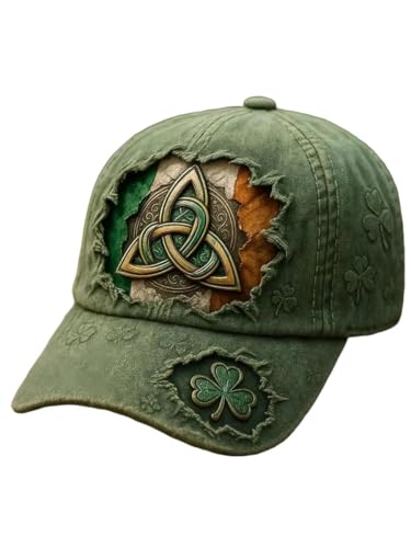 Unisex St. Patricks Shamrock Art Print Baseball Cap - Irish Celtic Ireland Hat (C)
