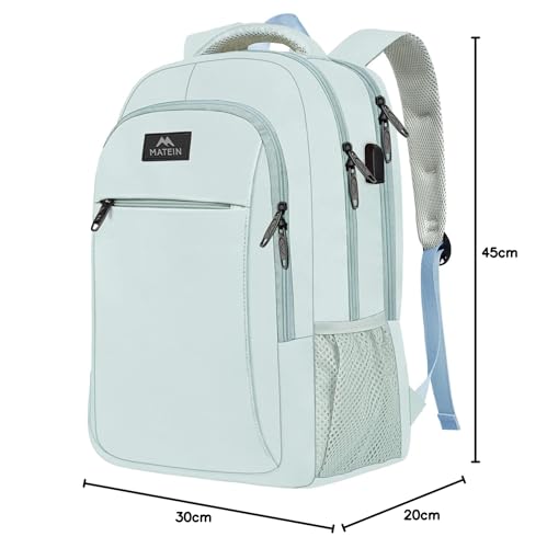 Image of MATEIN Travel Laptop Backpack, Lightweight Anti Theft School Bookbag for Girls Boys and Students with USB Charging Port, Water Resistant 15.6 Inch Computer Bag Sturdy College Daypack Gift for Women | 15.6 Inch Computer College Daypack, Anti Theft Pocket, Water Resistant, Travel Luggage Strap, Gifts for Girls Boys