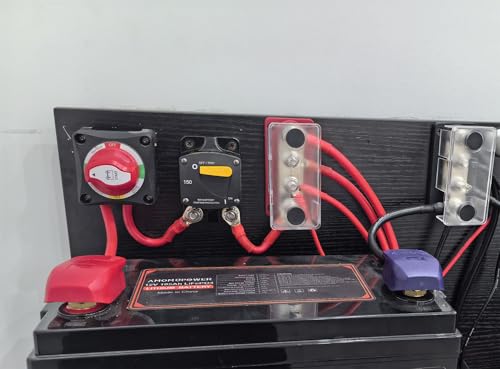Image of 150A Amp Circuit Breaker Switchable | UL Certified | Manual Reset Overload Protection, for Automotive RV Solar Battery System 12V-48V DC, IP66 Waterproof, Surface Mount