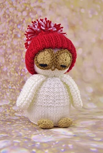 Knitting by Post Knitting Pattern Winter Owl from Our Cute Bird is a Hoot to Make and Ready for The Festive Season in White, Red and Brown