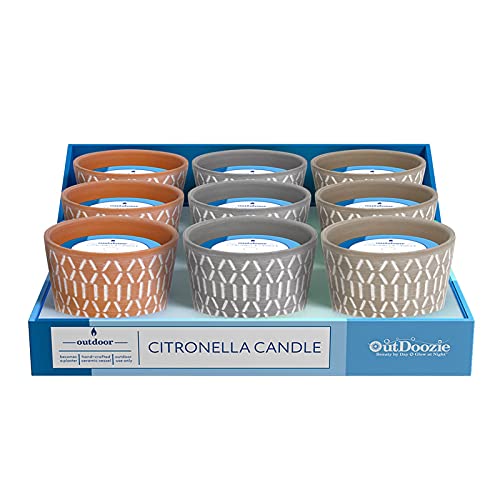 OutDoozie8048437 4 in. Ceramic Zander Dash Citronella Candle - Assorted Color - Pack of 999
