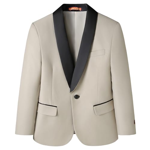 Image of Boy Suits 3 Piece Slim Fit Formal Suit Set with Tuxedo Jacket Vest Pants for Kids Wedding Ring Bearer Party