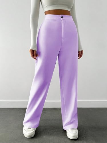 Image of Toochki Trousers for Woman Pants Women's Formal Office Korean | Beige Black Track Pant | Straight | Cotton Spandex Stretchable Trouser | High-Waisted Bottom Wear
