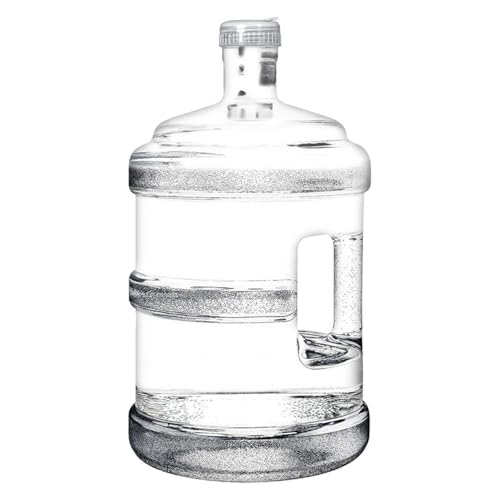Dispensador de agua Botella 5L/3L Contenedor de agua para acampar Agua pura Cubo Barrica de agua mineral Contenedor de agua portátil Botella de agua pura con asa (Blanco 5L (1-2 personas))