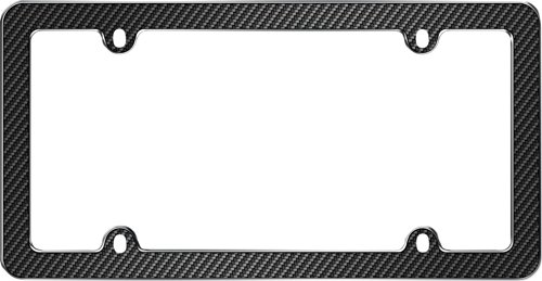 Cruiser Accessories Fiber License Plate Frame, Black/Chrome