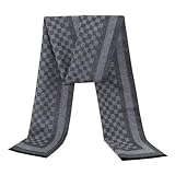 Bufanda de invierno de punto grueso para hombre, color sólido, pañuelo cálido de invierno, bufanda de cachemira a rayas, casual, estilo de negocios, bufanda de hombre, bufanda de hombre gris oscuro, bufanda a cuadros de cachemira, silenciador de sensación de cachemira para estudiantes, envoltura suave y cálida para otoño e invierno, bufanda de pashmina de color liso, bufanda de lana de otoño para hombre, chales y envolturas clásicas de invierno casuales para hombre, bufandas cálidas a cuadros de cachemira, bufanda casual de algodón para hombre, bufanda casual de retazos azules