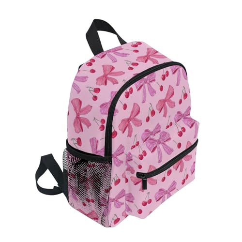 Pink Ribbon Preschool Backpack Cherries School Backpack Daycare Bookbag for Kids 3-82