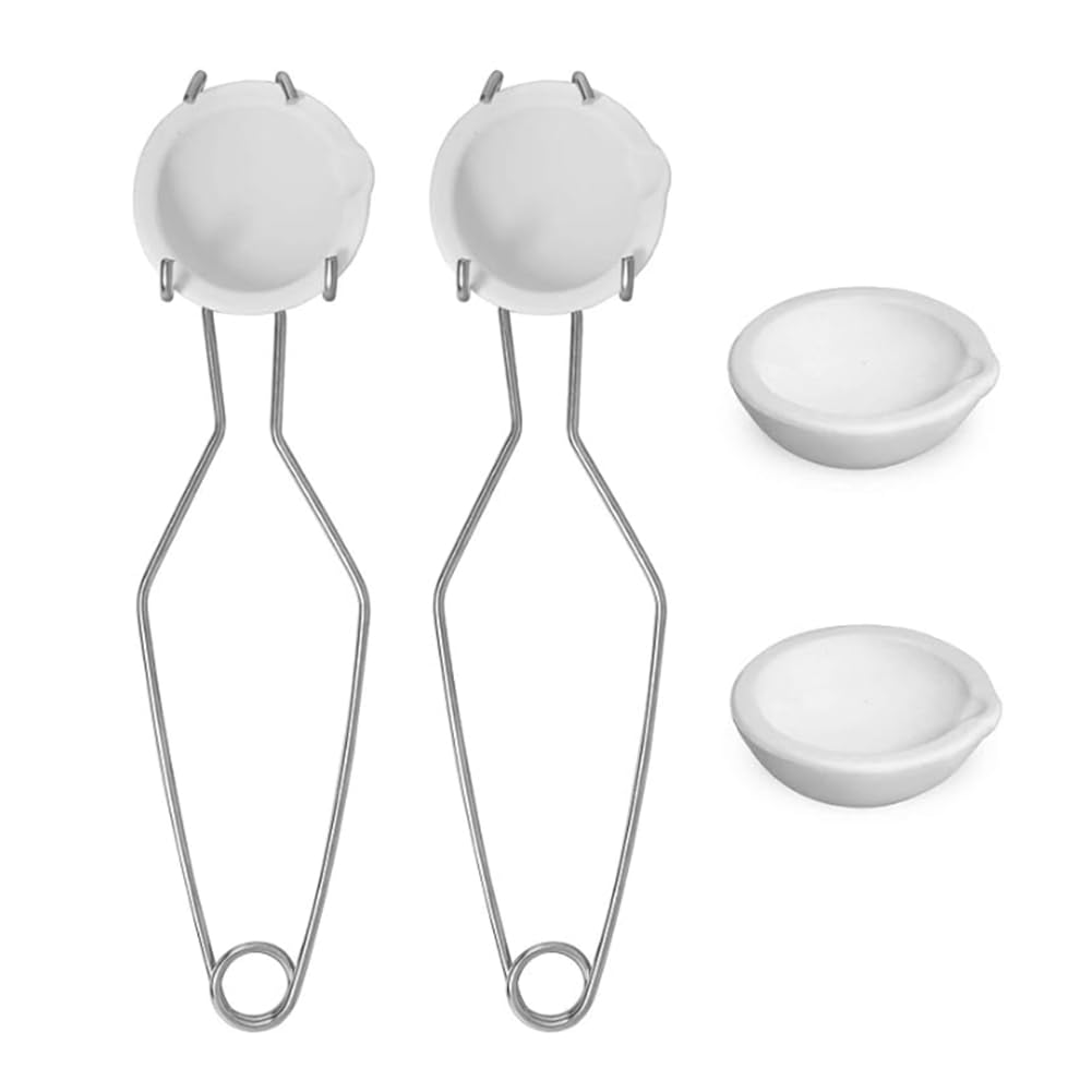 Kit Crogiolo da 6 Pezzi, Tazza per Crogiolo nel Ceramica al Quarzo, Crogioli per Fusione di Metallo, Fusione di Fusione e Raffinazione di e