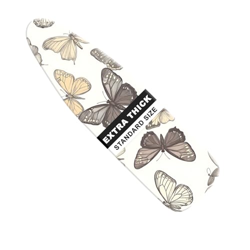 Image of Ironing Board Cover 15x54 Inch- Standard Cotton Cover with Strong Elastic Edge & Stain Resistant Surface (Butterflies, 15 inch x 54 inch)
