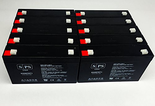 Tripplite RBC64-1U UPS 6V 7Ah 交換用バッテリー -SPS ブランド (10個パック)