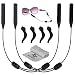 NETTEMPT Glasses Straps Adjustable Eyewear Retainer (2 Pack) - No Tail Sunglasses Strap - Eyeglass String Holder with 4 Anti-Slip Hooks and 1 Pack Glasses Cloth