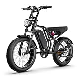 Elektro-Mountainbike für Erwachsene, 52 V 20 Ah Akku, 250 W Motorgetriebe, Elektro-E-Bikes, 25 km/h, 60-90 km lange Reichweite, Erwachsene, elektrisches Mountainbike, fetter Reifen, Fahrrad, 20 cm