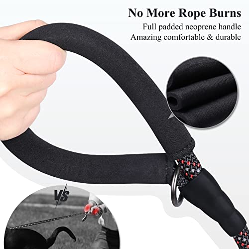 VIVAGLORY Hundeleine Kurz Closerok Kurzführer Hund, Hundeleine Leine mit Gepolstertem Griff & Schlaufe für Joggingleine Hausleine, Kurzführer & Kurzleine für Hunde, 61cm, Schwarz