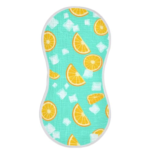 Muslin Burp Cloth for Baby 2PCS Ice Orange Slices Super Absorbent Burping Cloths, Bibs for Newborn Boys Girls2