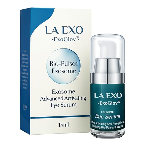 LA EXO Exosome Eye Serum – Advanced Anti-Aging Eye Treatment for Puffiness, Dark Circles & Fine Lines – Brightening, Smoothing & Hydrating Undereye Skin Care for a Youthful Look – 15ml