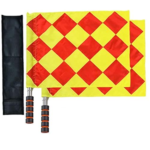 Wrzbest Football Soccer Linesman Referee Flags,Metal Pole Foam Handle with Carrying Tote (Soccer Referee Flags) by Wrzbest - Used condition - US$10.54