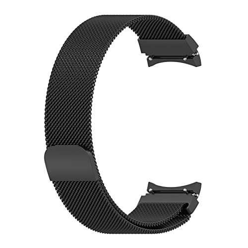 T TECLUSIVE Magnetic Metal Chain Strap Band Compatible for Galaxy Watch 6 5 Pro 4 Classic | Adjustable Magnetic Precise Curved Fitting with No Gap (Black)