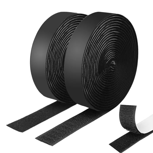2 Pezzi Autoadesivo Nastro Adesivo, 10 m X 20 mm Nastro Adesivo a Strappo, Feltro Adesivo Forte Tessuto, Hook Loop, Nastro Universale Magico Strisce per Zanzariera, Portafoto, Lavori Manuali e DIY