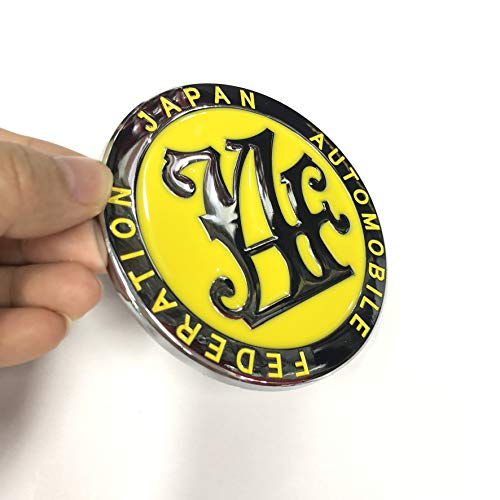 Yellow Japan Automobile Federation Jdm Jaf Metal Emblem Badge For All Cars Front Grille #TOP1