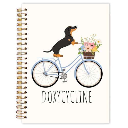 Qabliqo Weiner Doxie Notizbuch mit Dackel-Motiv, 14 x 21 cm, Geschenk für Dackel-Liebhaber, Geschenk, Notizbuch für Notizen, Büro, Schulbedarf