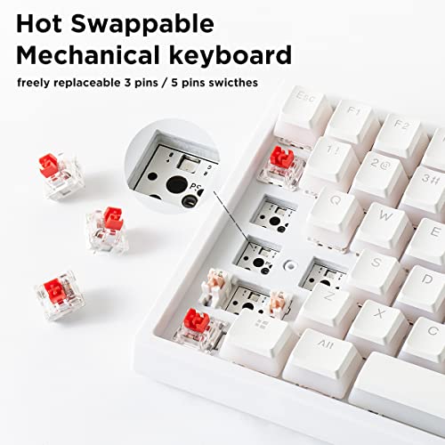 Yunzii Kc84 84 Keys Hot Swappable Wired Mechanical Keyboard With Pbt Dye-Subbed Keycaps, Programmable, Rgb,Nkro,Type-C Cable For Win/Mac/Gaming/ Typist  (Gateron Black Switch, Pudding) #TOP2