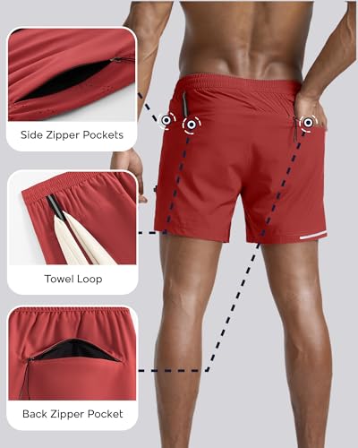 Image of maamgic Men's Athletic Running Shorts with Liner Ultra Lightweight Workout Shorts 5 inch / 7 inch