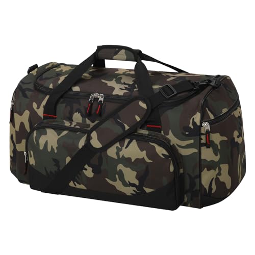 LONALIA Gym Bag for Men, 45L Medium Duffel bag for Travel, Camo