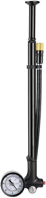 WOTF Portable High-pressure 300psi Bike Air Pump with Gauge for Fork & Rear Suspension Shock Absorber Mountain Bicycle (Color : Black)
