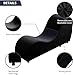 ijuicy Modern Chaise Lounge for Stretching, Relaxation, Meditation - Velvet Material, Curved Design, Suitable for Bedroom, Living Room-Black