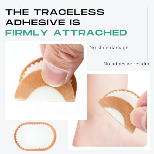 Image of Nuanchu 60 Pieces Bunion Cushions Self-Adhesive Bunion Pads Foot Callus Patches Foot Blister Shoe Accessories Women Men Feet Heel Protector Pads(White,M)